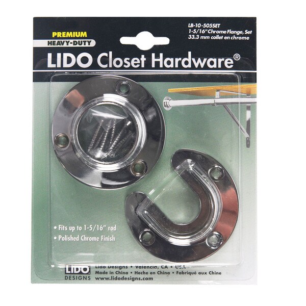 Lido Lido 1-1/4 in. L X 1-5/16 in. D Polished Chrome Steel Closet Flange Set LB-10-505SET - main